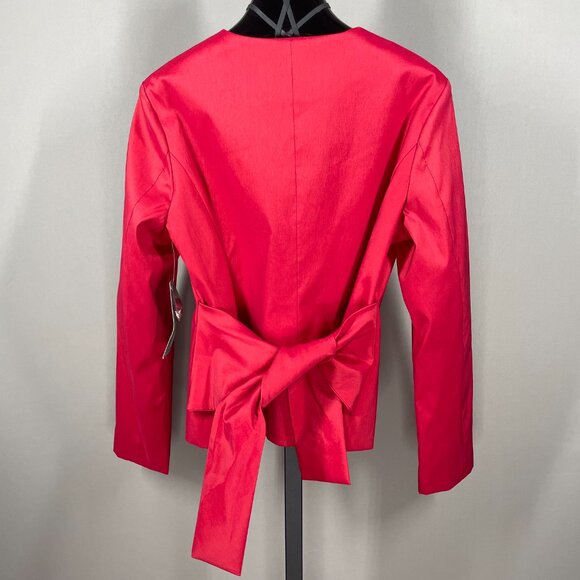 NEW Samuel Dong Jacket Womens Small red blazer designer colorful classic - Picture 11 of 13